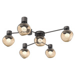 Luna Hub & Spoke Ceiling Light / Wall Sconce - Graphite / Bronze Floret