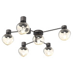 Luna Hub & Spoke Ceiling Light / Wall Sconce - Graphite / Amber Geo