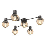Luna Hub & Spoke Ceiling Light / Wall Sconce - Graphite / Bronze Geo