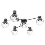 Luna Hub & Spoke Ceiling Light / Wall Sconce - Graphite / Clear Geo