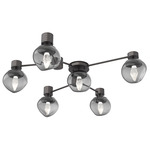 Luna Hub & Spoke Ceiling Light / Wall Sconce - Graphite / Smoke Geo