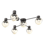 Luna Hub & Spoke Ceiling Light / Wall Sconce - Graphite / Amber Zircon