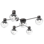 Luna Hub & Spoke Ceiling Light / Wall Sconce - Graphite / Clear Zircon