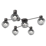 Luna Hub & Spoke Ceiling Light / Wall Sconce - Graphite / Smoke Zircon