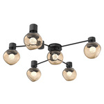 Luna Hub & Spoke Ceiling Light / Wall Sconce - Matte Black / Bronze Floret
