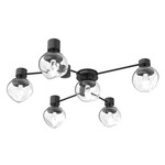 Luna Hub & Spoke Ceiling Light / Wall Sconce - Matte Black / Clear Geo