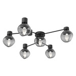 Luna Hub & Spoke Ceiling Light / Wall Sconce - Matte Black / Smoke Geo