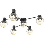 Luna Hub & Spoke Ceiling Light / Wall Sconce - Matte Black / Amber Zircon