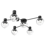 Luna Hub & Spoke Ceiling Light / Wall Sconce - Matte Black / Clear Zircon