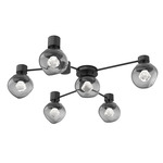 Luna Hub & Spoke Ceiling Light / Wall Sconce - Matte Black / Smoke Zircon