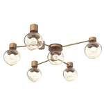 Luna Hub & Spoke Ceiling Light / Wall Sconce - Novel Brass / Amber Floret