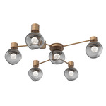 Luna Hub & Spoke Ceiling Light / Wall Sconce - Novel Brass / Smoke Floret