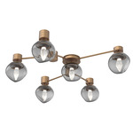 Luna Hub & Spoke Ceiling Light / Wall Sconce - Novel Brass / Smoke Geo