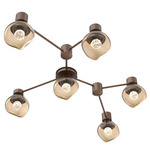 Luna Hub & Spoke Ceiling Light / Wall Sconce - Burnished Bronze / Bronze Floret