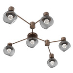 Luna Hub & Spoke Ceiling Light / Wall Sconce - Burnished Bronze / Smoke Floret
