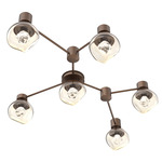 Luna Hub & Spoke Ceiling Light / Wall Sconce - Burnished Bronze / Amber Zircon