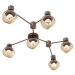 Luna Hub & Spoke Ceiling Light / Wall Sconce - Burnished Bronze / Bronze Zircon