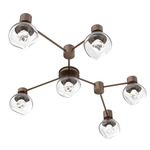 Luna Hub & Spoke Ceiling Light / Wall Sconce - Burnished Bronze / Clear Zircon
