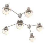 Luna Hub & Spoke Ceiling Light / Wall Sconce - Beige Silver / Amber Floret