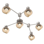 Luna Hub & Spoke Ceiling Light / Wall Sconce - Beige Silver / Bronze Floret