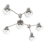 Luna Hub & Spoke Ceiling Light / Wall Sconce - Beige Silver / Clear Floret