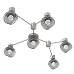Luna Hub & Spoke Ceiling Light / Wall Sconce - Beige Silver / Smoke Floret