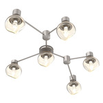Luna Hub & Spoke Ceiling Light / Wall Sconce - Beige Silver / Amber Geo