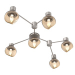 Luna Hub & Spoke Ceiling Light / Wall Sconce - Beige Silver / Bronze Geo