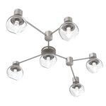 Luna Hub & Spoke Ceiling Light / Wall Sconce - Beige Silver / Clear Geo
