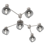 Luna Hub & Spoke Ceiling Light / Wall Sconce - Beige Silver / Smoke Geo