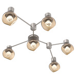 Luna Hub & Spoke Ceiling Light / Wall Sconce - Beige Silver / Bronze Zircon
