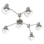 Luna Hub & Spoke Ceiling Light / Wall Sconce - Beige Silver / Clear Zircon