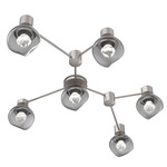 Luna Hub & Spoke Ceiling Light / Wall Sconce - Beige Silver / Smoke Zircon