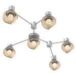 Luna Hub & Spoke Ceiling Light / Wall Sconce - Classic Silver / Bronze Floret