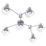 Luna Hub & Spoke Ceiling Light / Wall Sconce - Classic Silver / Clear Floret