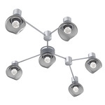 Luna Hub & Spoke Ceiling Light / Wall Sconce - Classic Silver / Smoke Floret