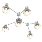 Luna Hub & Spoke Ceiling Light / Wall Sconce - Classic Silver / Amber Geo