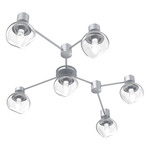 Luna Hub & Spoke Ceiling Light / Wall Sconce - Classic Silver / Clear Geo