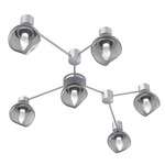 Luna Hub & Spoke Ceiling Light / Wall Sconce - Classic Silver / Smoke Geo