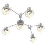 Luna Hub & Spoke Ceiling Light / Wall Sconce - Classic Silver / Amber Zircon
