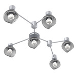 Luna Hub & Spoke Ceiling Light / Wall Sconce - Classic Silver / Smoke Zircon