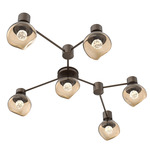 Luna Hub & Spoke Ceiling Light / Wall Sconce - Flat Bronze / Bronze Floret