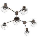 Luna Hub & Spoke Ceiling Light / Wall Sconce - Flat Bronze / Clear Floret