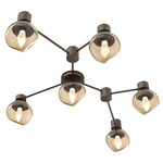 Luna Hub & Spoke Ceiling Light / Wall Sconce - Flat Bronze / Bronze Geo