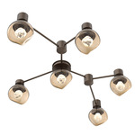 Luna Hub & Spoke Ceiling Light / Wall Sconce - Flat Bronze / Bronze Zircon