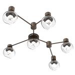 Luna Hub & Spoke Ceiling Light / Wall Sconce - Flat Bronze / Clear Zircon