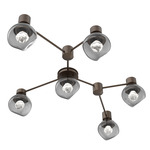 Luna Hub & Spoke Ceiling Light / Wall Sconce - Flat Bronze / Smoke Zircon