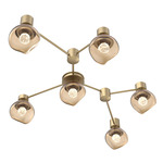 Luna Hub & Spoke Ceiling Light / Wall Sconce - Gilded Brass / Bronze Floret