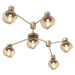 Luna Hub & Spoke Ceiling Light / Wall Sconce - Gilded Brass / Bronze Geo