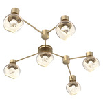 Luna Hub & Spoke Ceiling Light / Wall Sconce - Gilded Brass / Amber Zircon